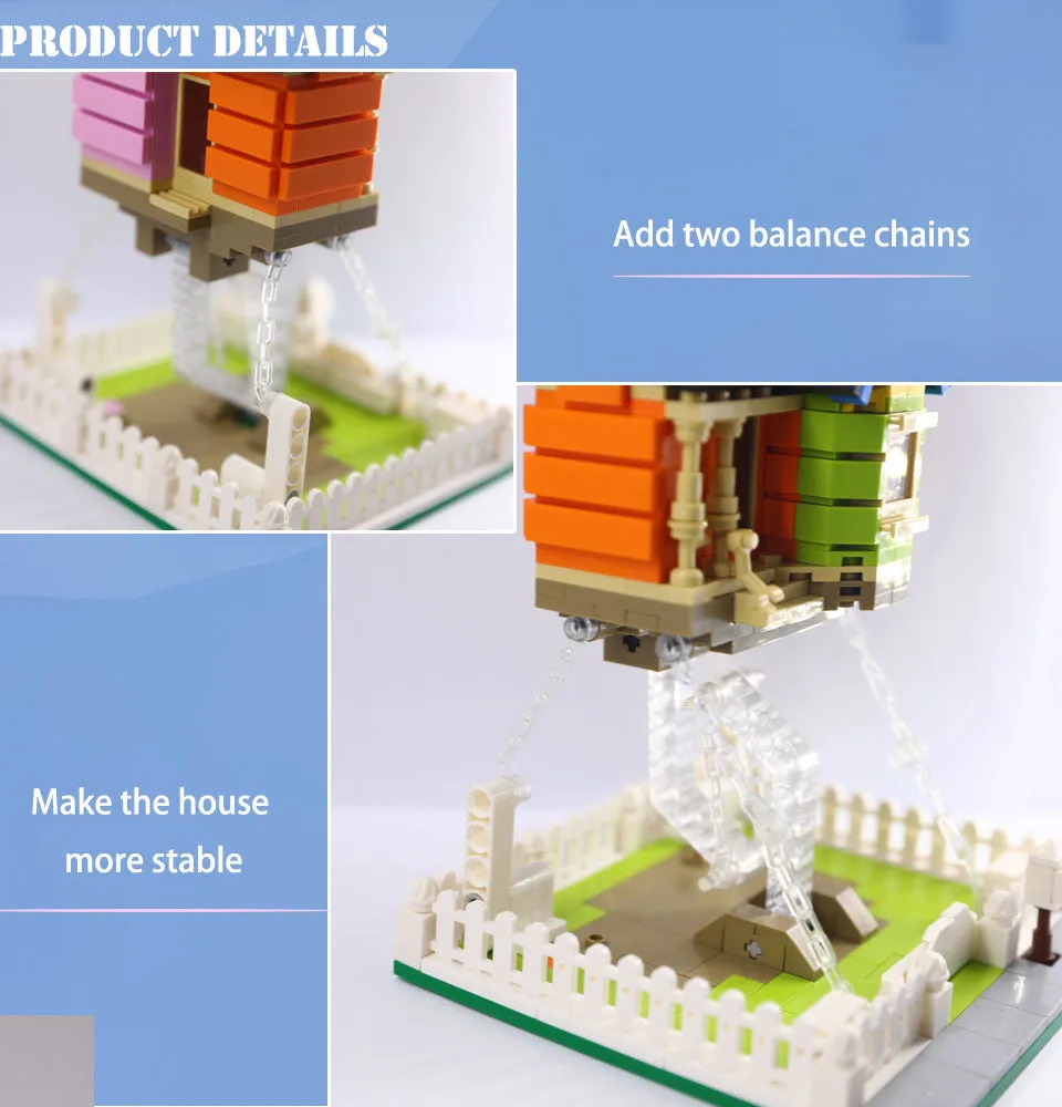 Suspended Gravity Balloon Flying House Building Blocks Creativeal  Sculptures Dynamic Physics Balance Novel Toys for Kids Gifts