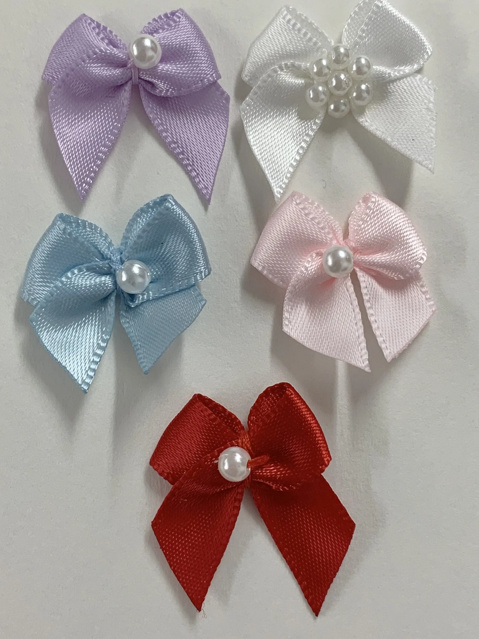 White Pearl Satin Trim Booties