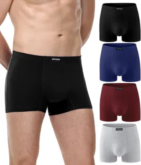 wirarpa Men's Cotton Trunks Underwear Short Leg Covered Band Boxer Briefs 4 Pack