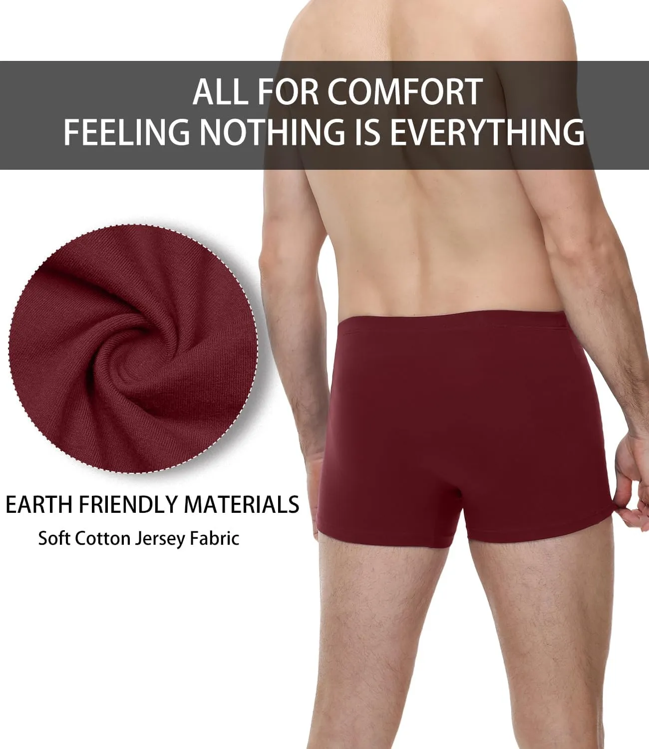 wirarpa Men's Cotton Trunks Underwear Short Leg Covered Band Boxer Briefs 4 Pack