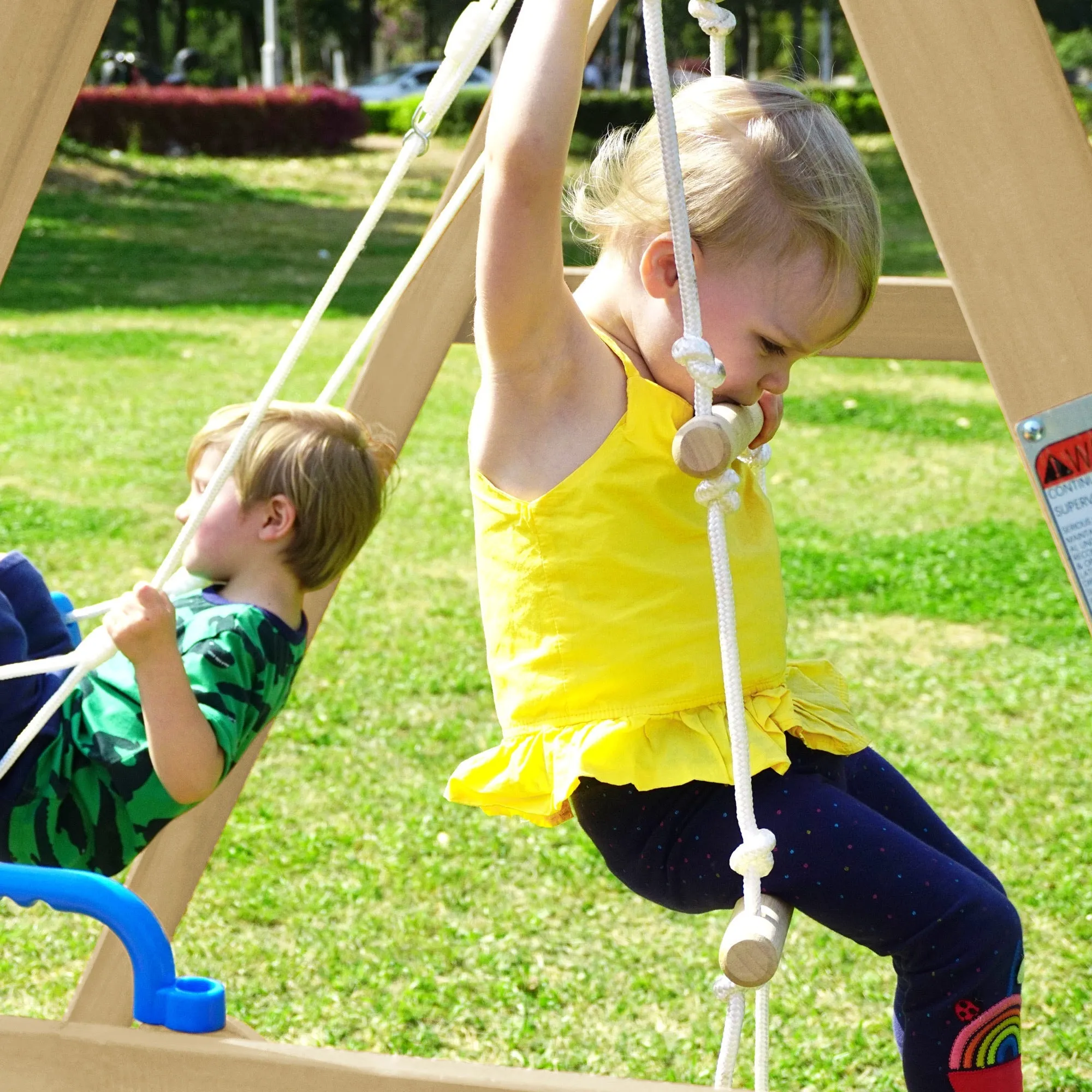 Wooden Swing-N-Slide Set: Ideal for Backyard Fun with Slide, Swings, and Climber. Toddler-Friendly and Easy to Assemble